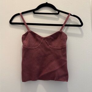 Corset cropped sweater tank